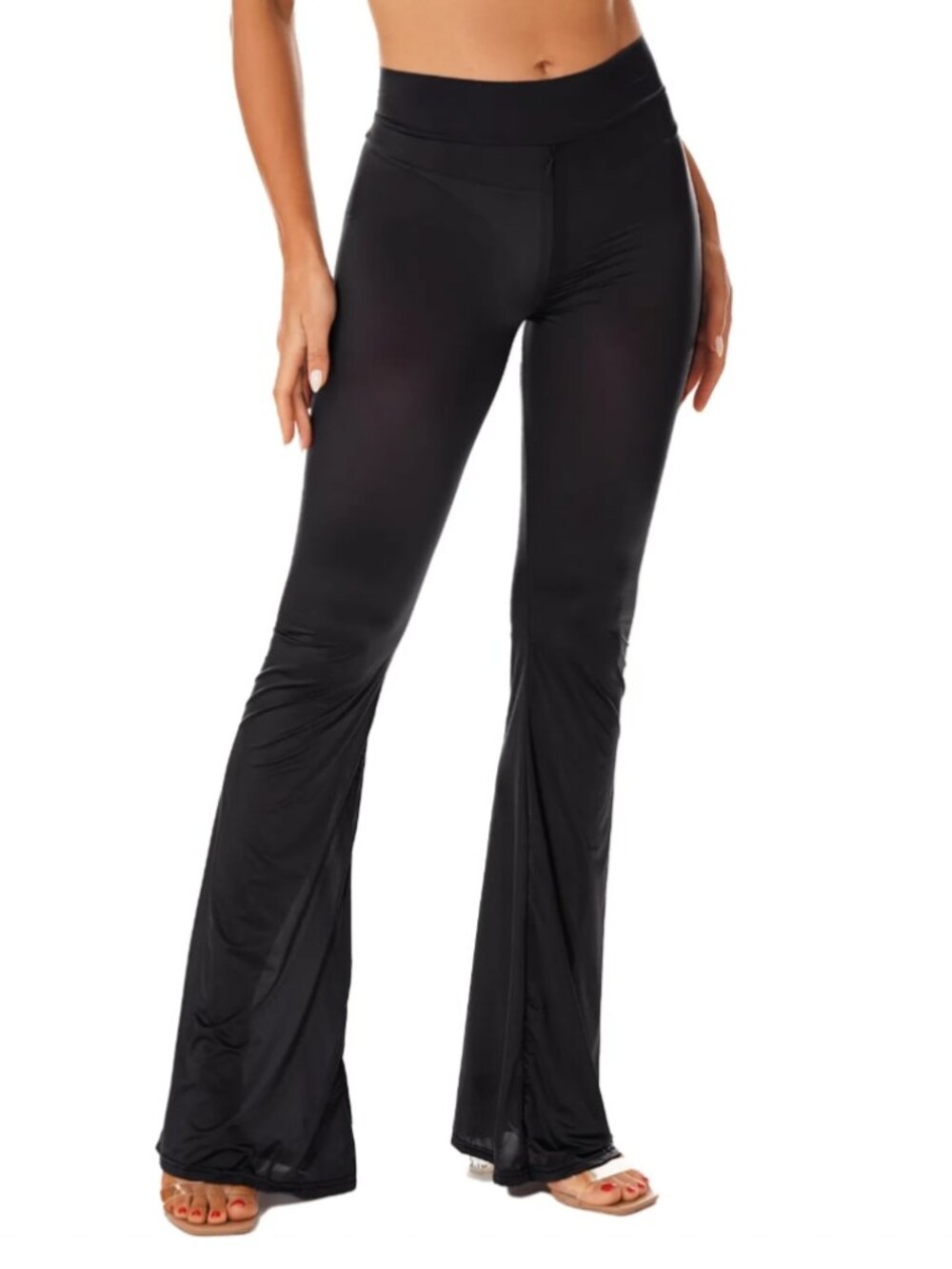 Black Flare Pants - Style 1693MT